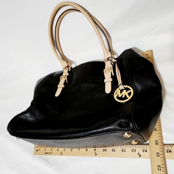 Michael Kors Jet Set Saffiano Shoulder Tote Bag Black - Picture 12 of 14